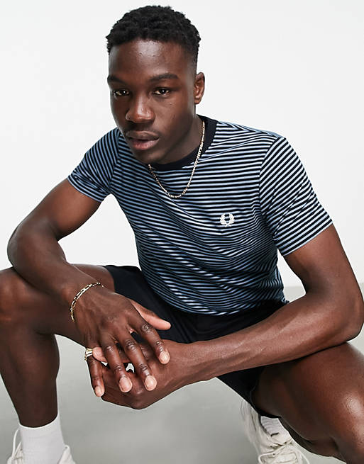  Fred Perry stripe t-shirt in blue 
