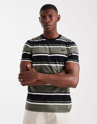 Fred Perry Striped T-shirt In Multi