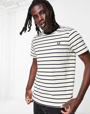 Fred Perry striped t-shirt in yellow