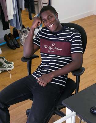 fred perry contrast panel sweatshirt