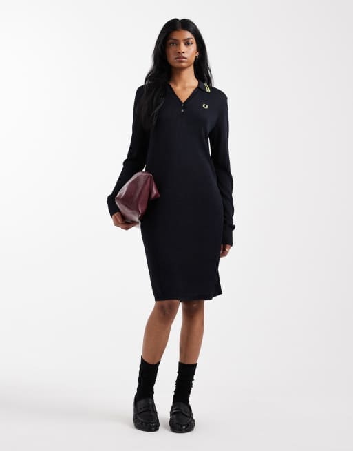 Fred Perry – Strukturiertes Polohemd in Marineblau, 4 von 4