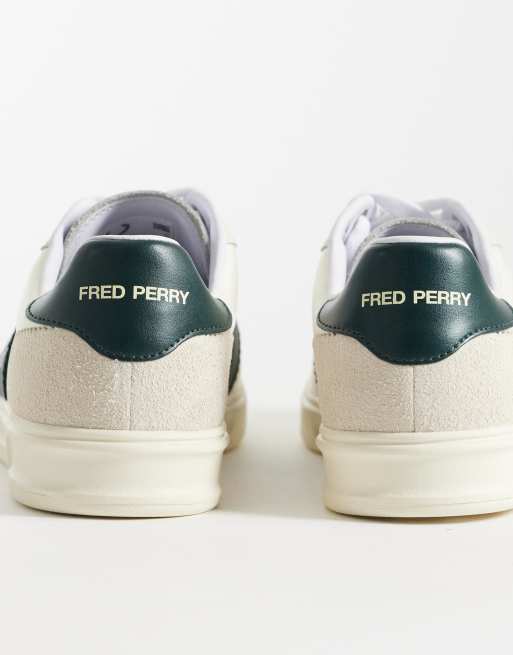 Fred Perry suede stripe sneakers in ecru and green, 2 of 5