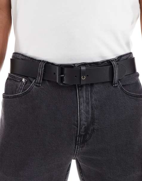 Fred Perry – Svart bälte i scotchgrain-läder - view 1
