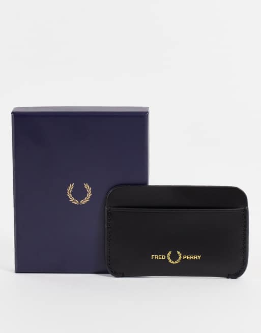 Fred Perry – Svart korthållare i matt läder