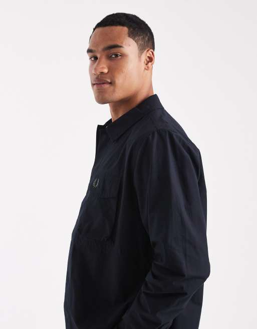 Fred Perry – Svart overshirt i poplin, 4 av 5