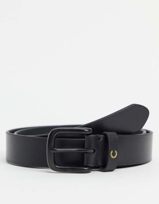 Fred Perry – Svart skärp i läder med logga