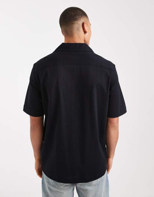Fred Perry – Svart skjorta med korta ärmar och platt krage, 3 av 5