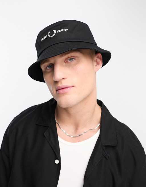 Fred Perry – Svart solhatt i twill 