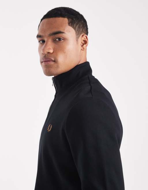Fred Perry – Svart sweatshirt med dragkedja vid halsen, 4 av 5