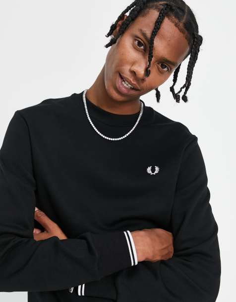 Fred Perry – Svart sweatshirt med rund halsringning - view 1