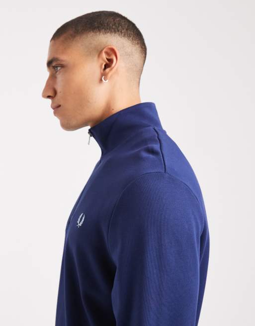 Fred Perry - Sweat à demi-zip et liserés - Bleu marine, 4 de 5