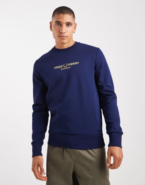 Fred Perry - Sweat à imprimé sportswear - Bleu marine - view 1