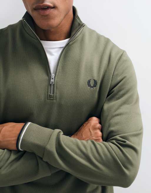 Fred Perry sweat-shirt à demi-zip avec logo vert, 5 de 5
