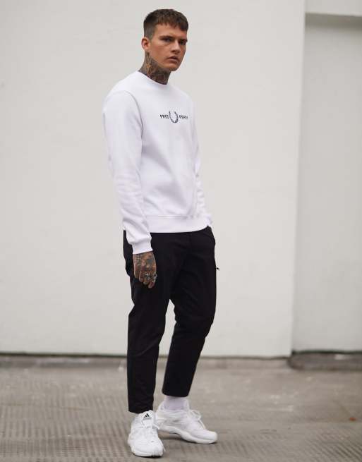 Fred perry cheap white sweatshirt