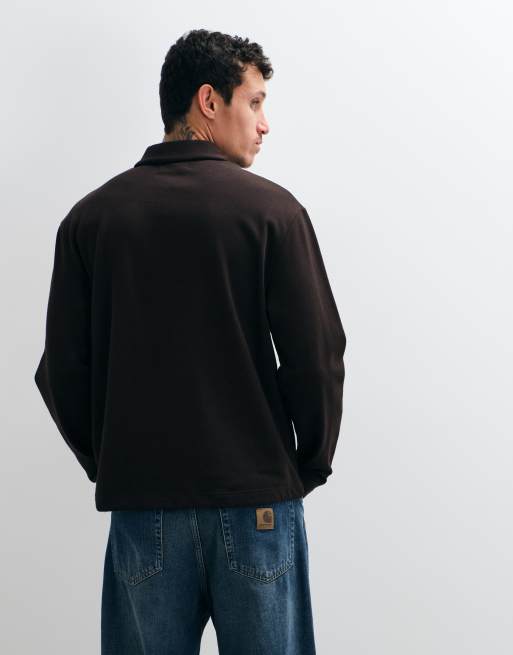 Fred Perry sweat-shirt smock à demi-zip marron foncé, 5 de 5