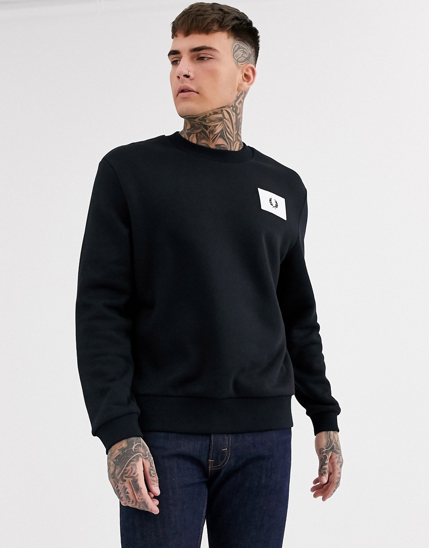 Fred Perry - Sweater met logopatch in zwart