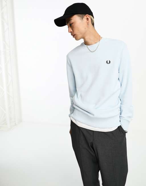 Fred Perry - Sweatshirt in licht ijsblauw