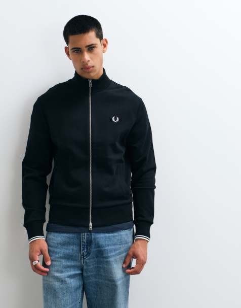 Fred Perry sweatshirt med lynlås i sort - view 1