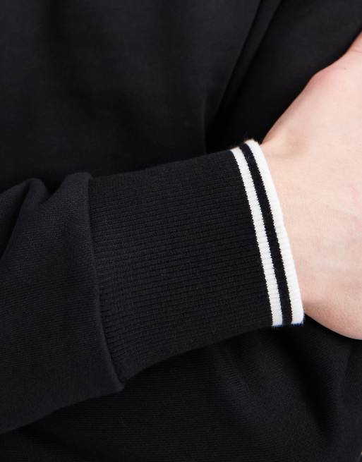 Fred Perry - Sweatshirt med rund hals i sort, 5 af 5
