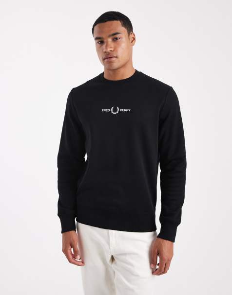 Fred Perry - Sweatshirt met borduurwerk in zwart - view 1