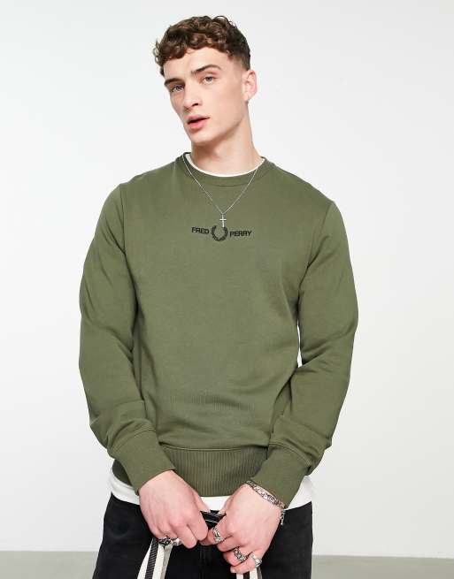 Fred perry sweatshirt green shop