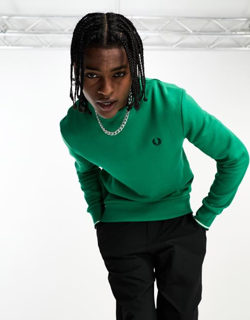Fred Perry - Sweatshirt met ronde hals in groen