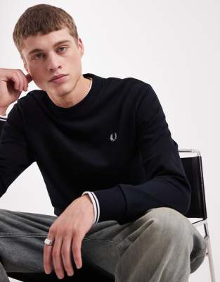 Sweatshirt mit Rundhalsausschnitt in Marineblau Marineblau S
