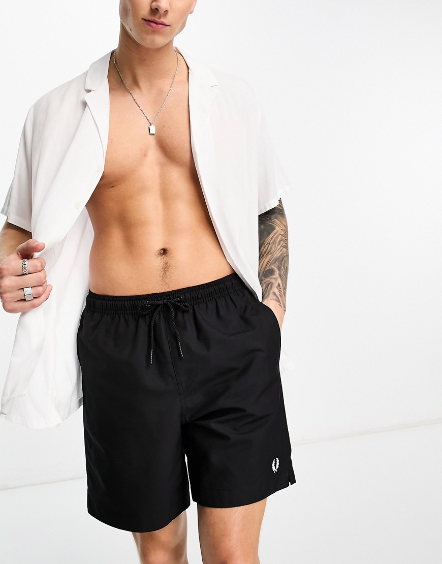 Fred Perry swim shorts in black