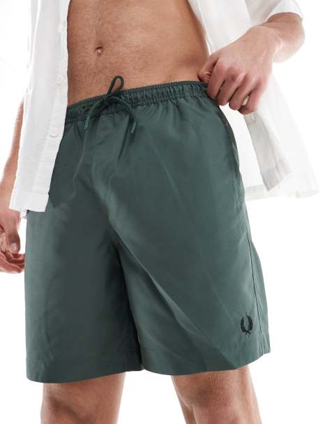 Fred Perry swim shorts in dark green - view 1