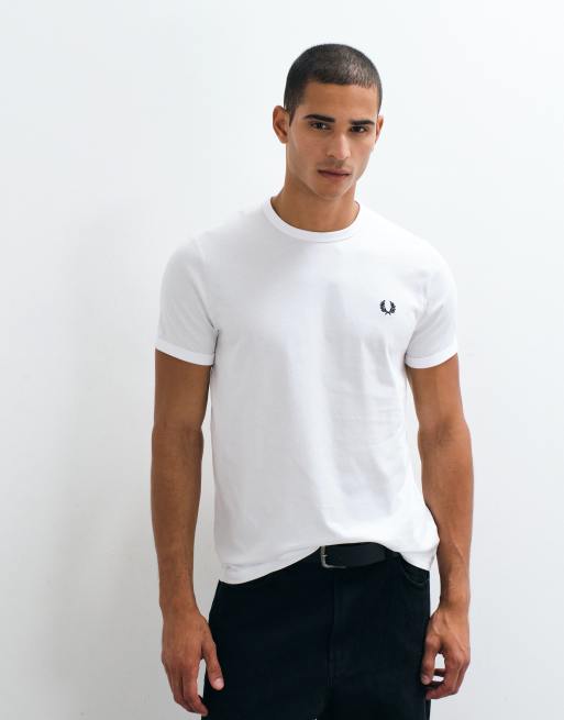 Fred Perry - T-shirt à bordures contrastantes - Blanc, 5 de 5
