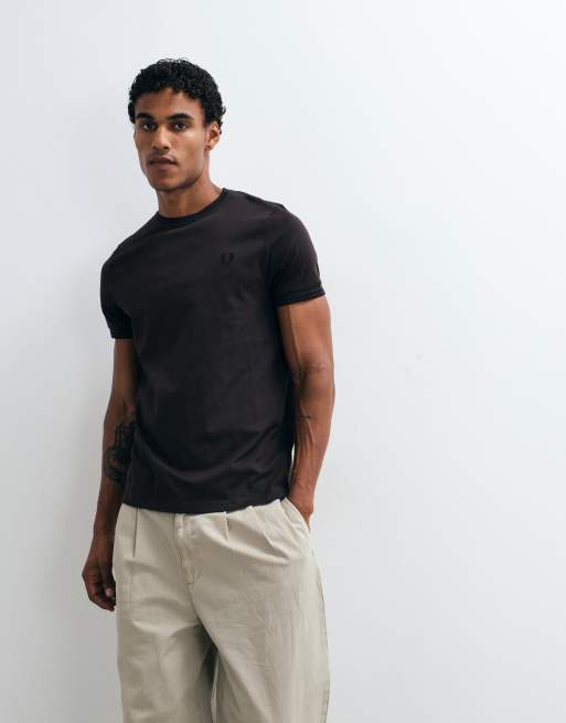 Fred Perry t-shirt à double liseré marron foncé, 5 de 5
