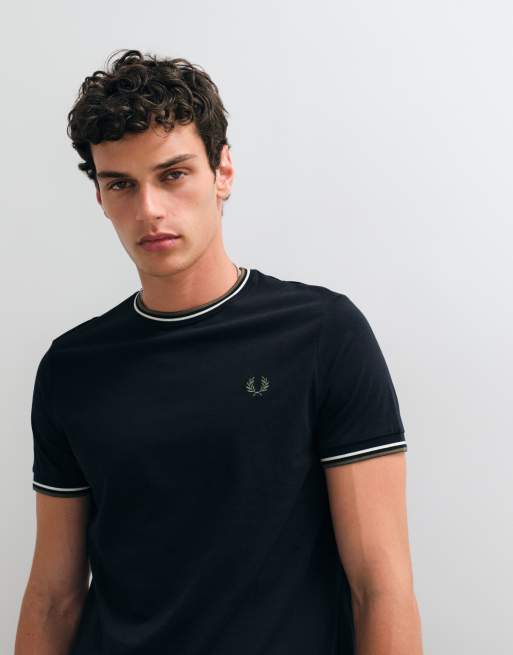 Fred Perry - T-shirt à liseré double - Noir, 2 de 5