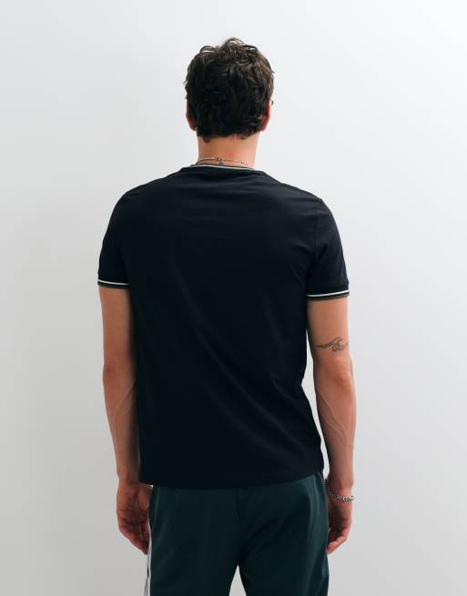Fred Perry - T-shirt à liseré double - Noir, 4 de 5