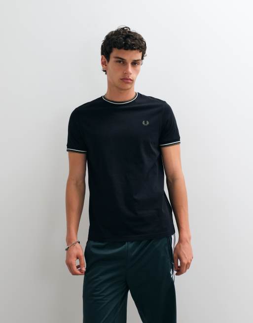 Fred Perry - T-shirt à liseré double - Noir, 5 de 5