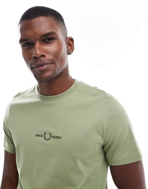 Fred Perry - T-shirt à logo brodé - Vert - view 1