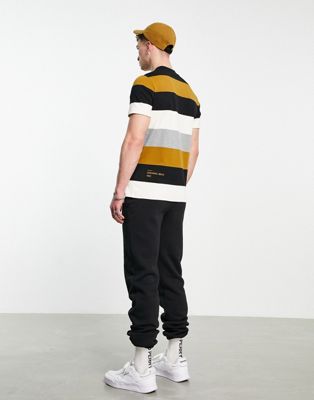 Homme Fred Perry - T-shirt à rayures effet color block - Multicolore