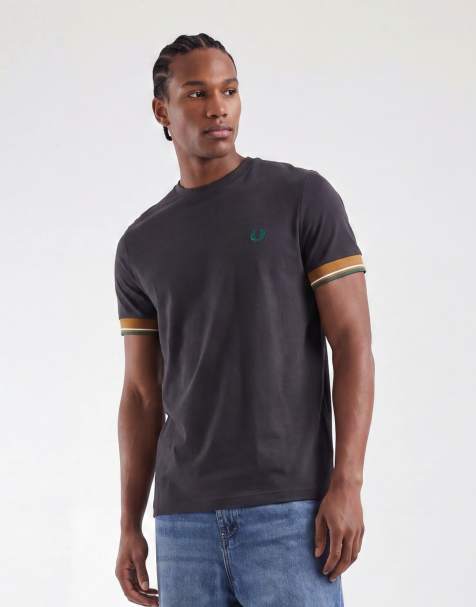 Fred Perry t-shirt à revers double liseré gris ancre - view 1