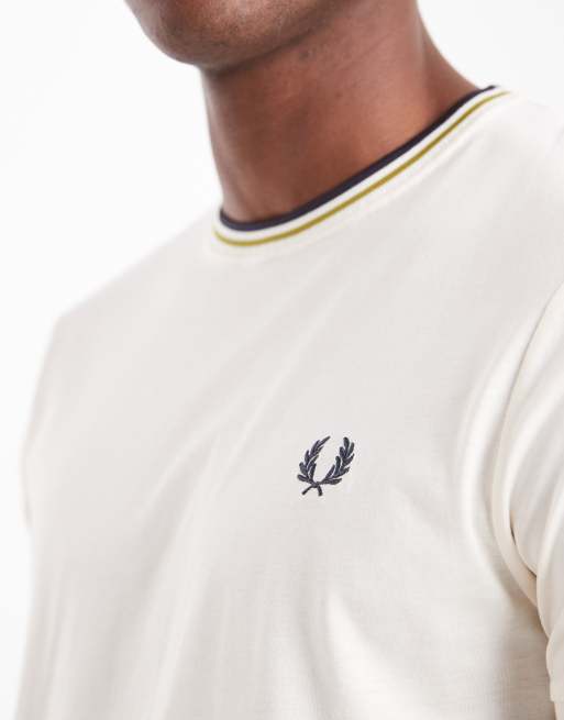 Fred Perry - T-shirt avec bords à doubles liserés - Écru, 5 de 5