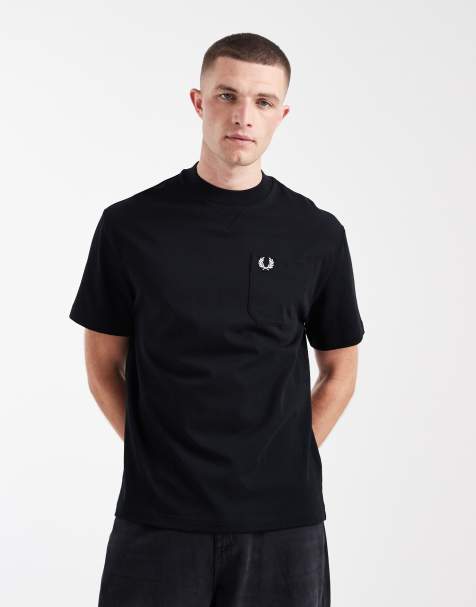 Fred Perry - T-shirt avec poche à logo - Noir - view 1