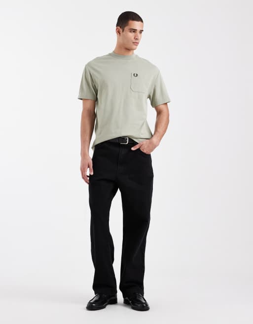 Fred Perry - T-shirt avec poche à logo - Vert pâle, 2 de 5
