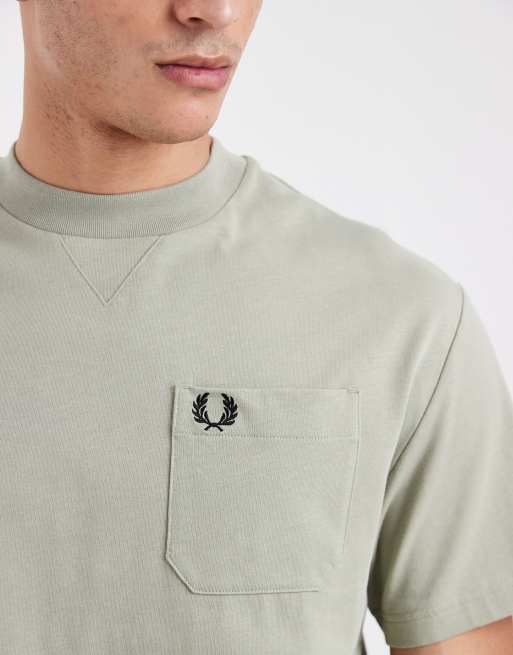 Fred Perry - T-shirt avec poche à logo - Vert pâle, 5 de 5