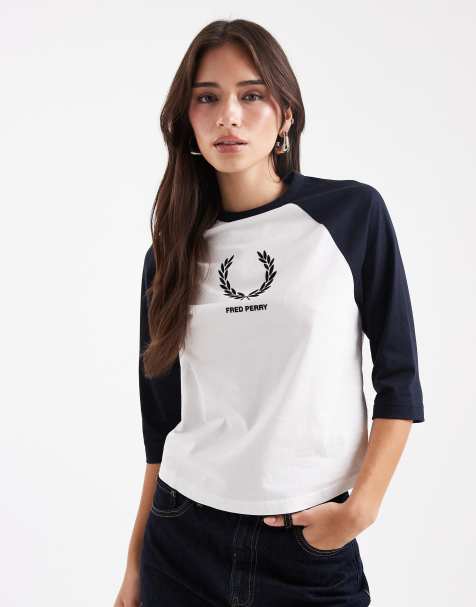 Fred Perry - T-shirt bianca con bordi a contrasto - view 1