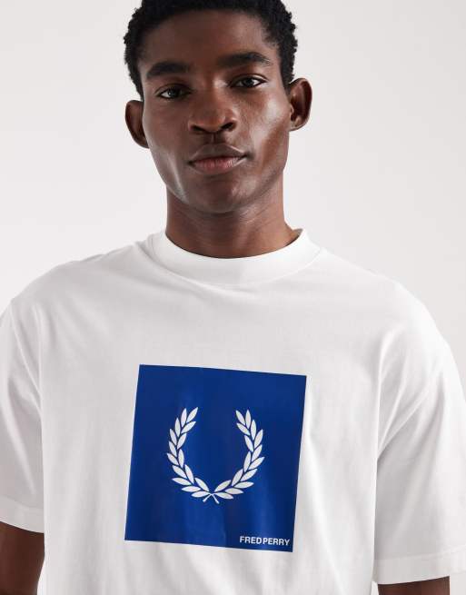 Fred Perry - T-shirt bianca con grafica del logo, 5 di 5