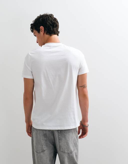 Fred Perry - T-shirt bianca con logo ricamato, 4 di 5
