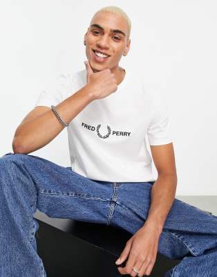 Fred Perry t-shirt En Coton à Logo Brodé | Bleu | CM