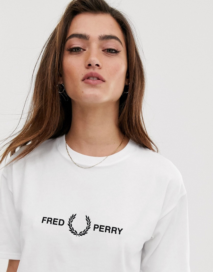 Fred Perry - T-shirt con logo-Bianco