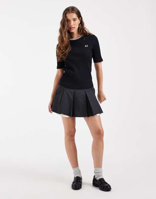 Fred Perry t-shirt côtelé à double liseré noir, 2 de 4