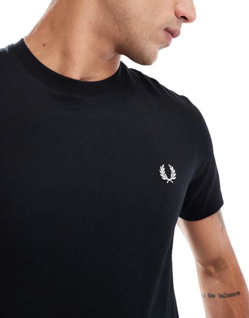 Tシャツ・カットソー FRED PERRY SS22 T-SHIRT WITH LOGO (FP-SM3103-42_102) Fred Perry t-shirt in black with vertical logo back print | ASOS