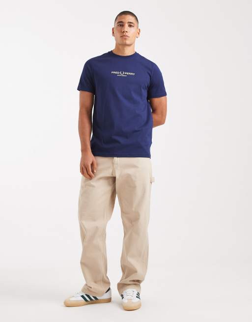 Fred Perry – T-Shirt in französischem Marineblau mit „Sportswear“-Logo, 2 von 5