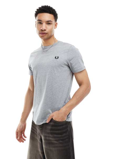 Fred Perry – T-Shirt in Grau mit Rundhalsausschnitt - view 1